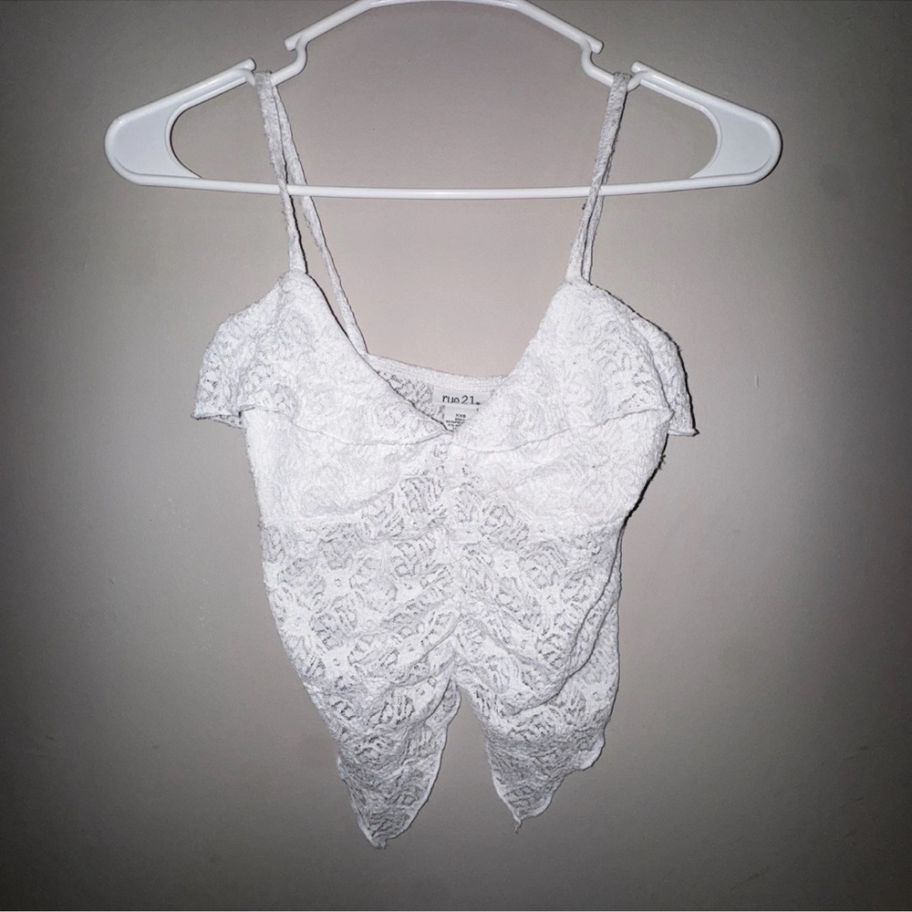Rue 21 Women’s Lace Cami Camisole Spaghetti Strap Blouse White Size XXS Fairy